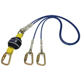 Force2 Shock Absorbing Lanyards Wire Cable Double Tail PVC Coated 2.0m overall length -alt2 (Z12207575WR)